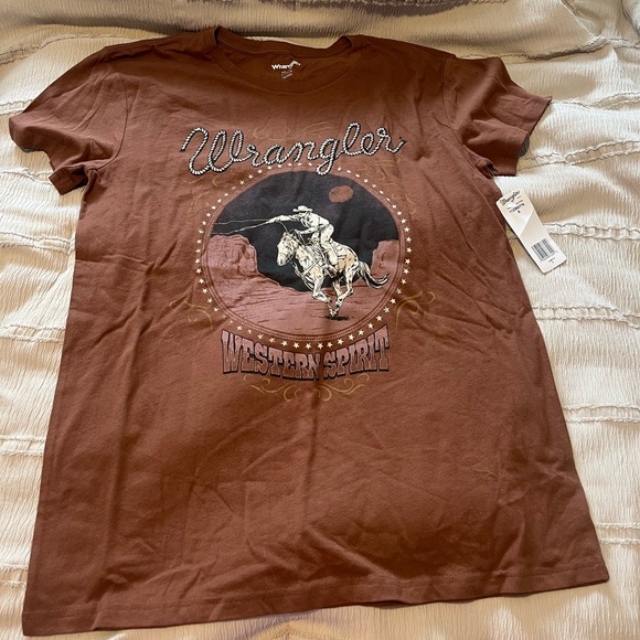 Wrangler Tops - Wrangler Western Spirit Oversized Brown Tee